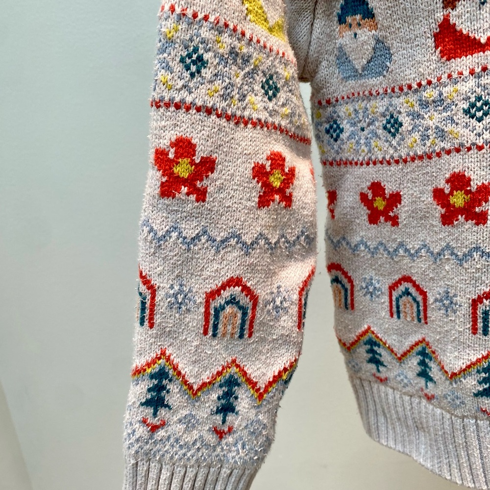 Hanna Andersson Gnome Patterned Sweater - Cream, Red, Blue, Yellow - Picture 3 of 13
